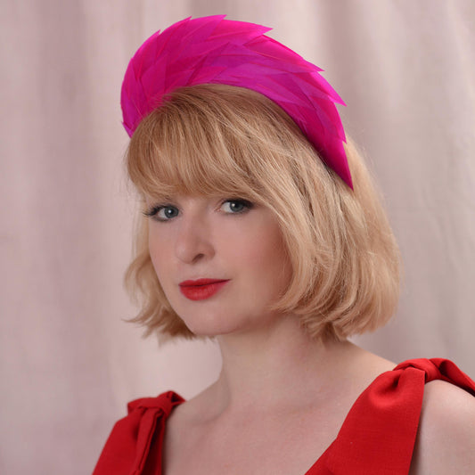 Magenta Pink Feather Halo Headband
