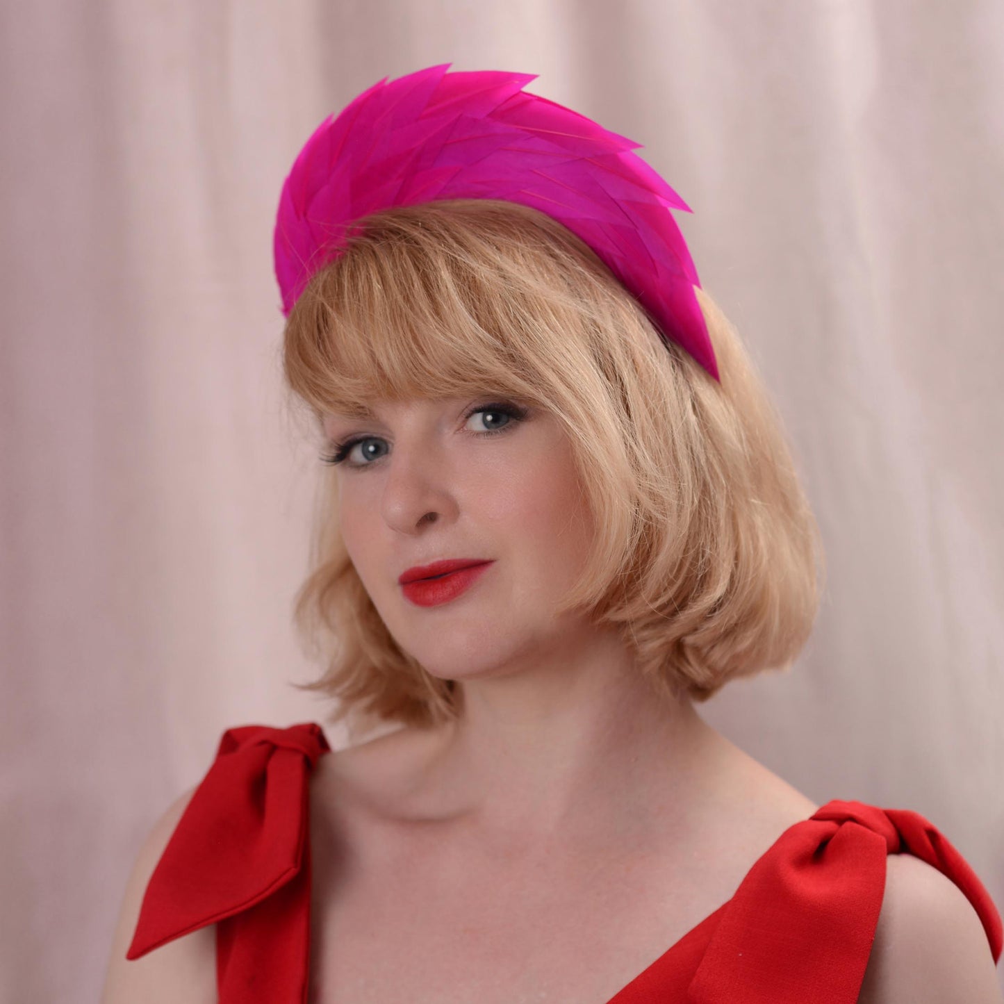 Magenta Pink Feather Halo Headband