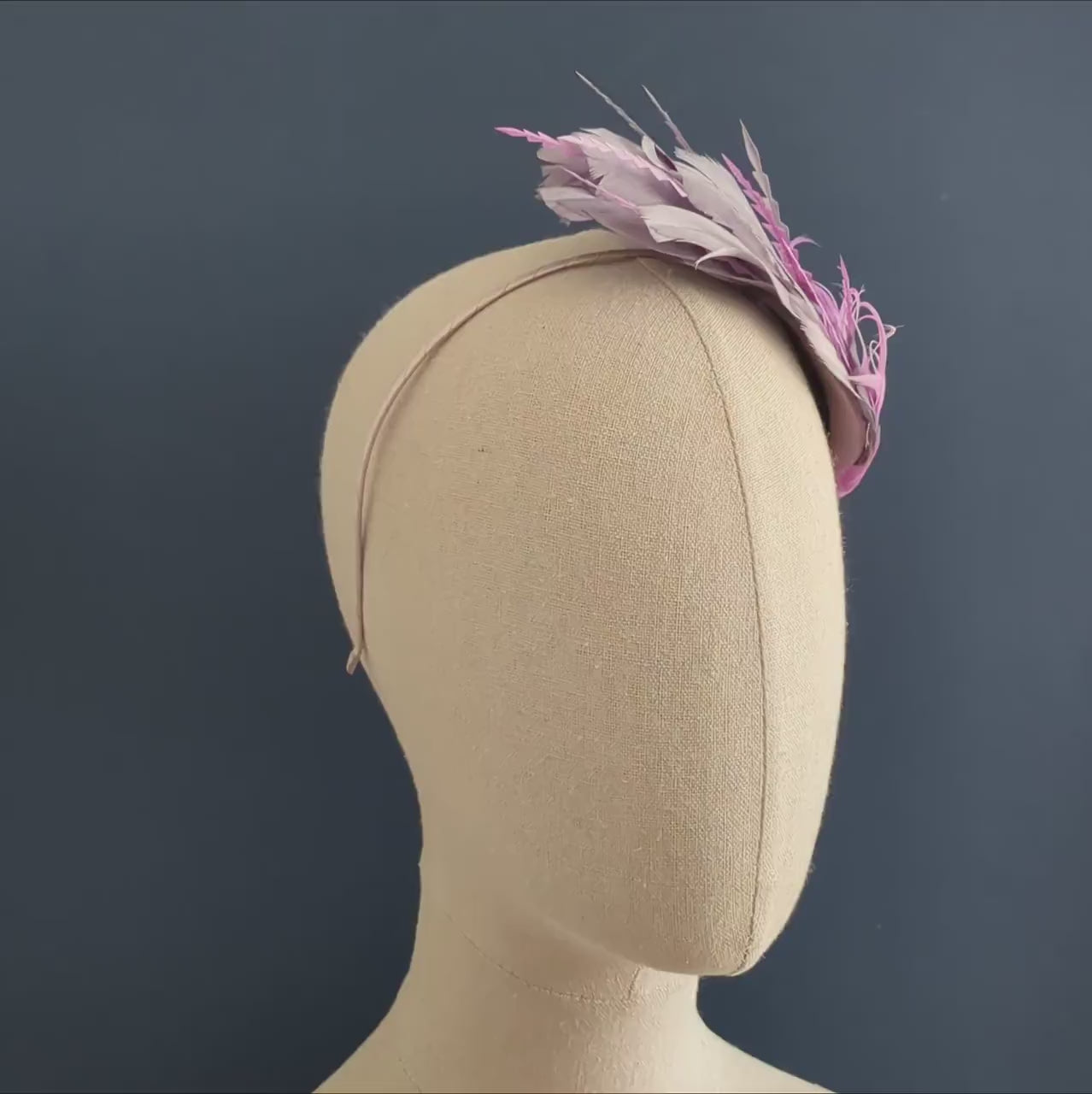 Ombre Grey and Lavender Purple Feather Fascinator Headband No.011 | Grey Feather Headband | Purple Feather Headpiece