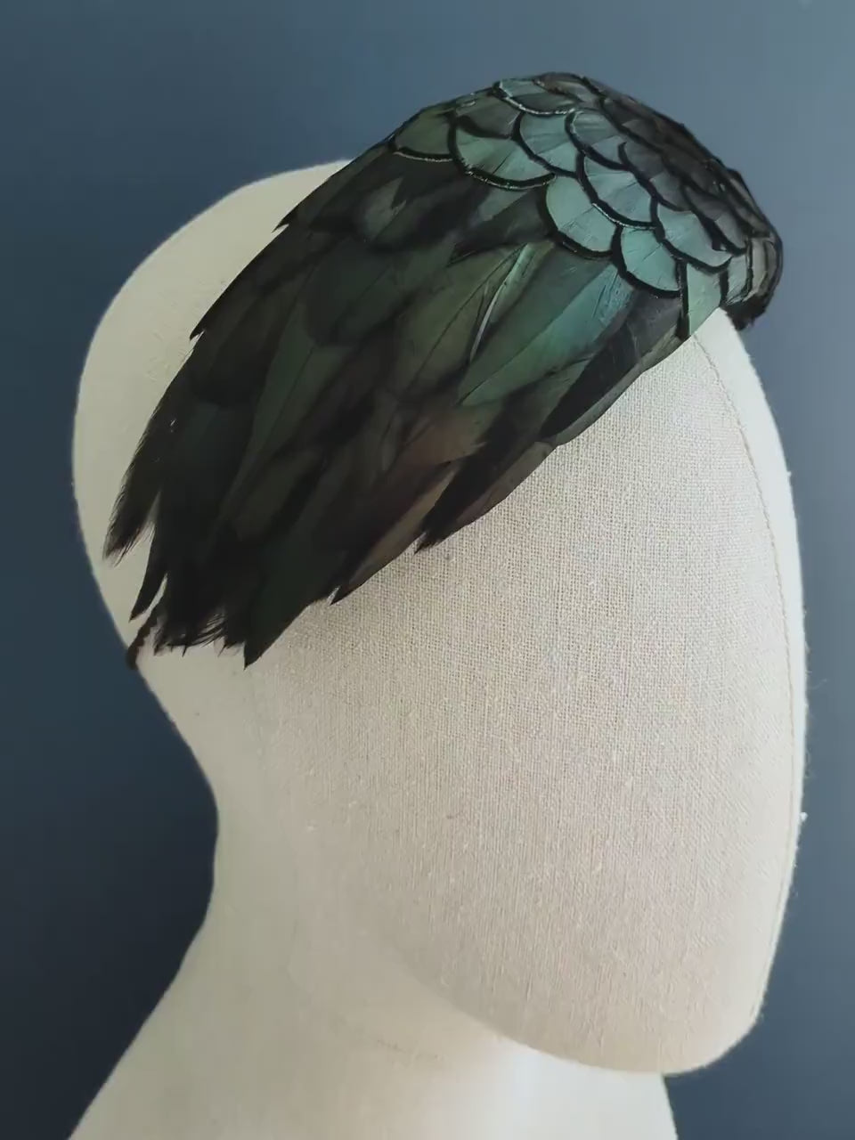Black / Green Pheasant Feather Bandeau Headband Fascinator | Pheasant Feather Hat | Wedding Fascinator