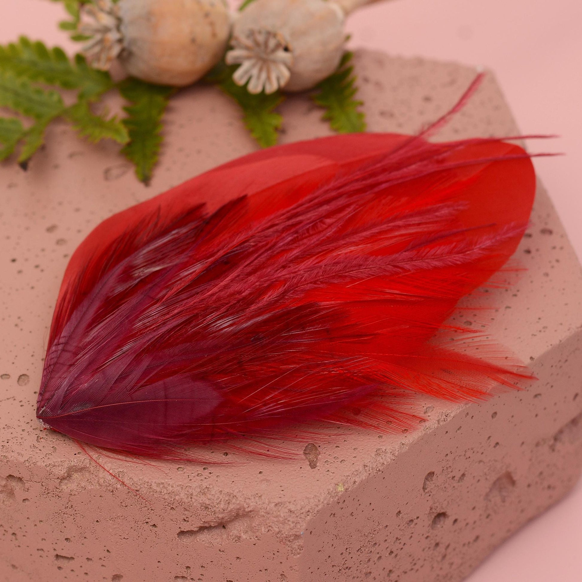 Red and Crimson Feather Hair Clip | Red Feather Fascinator | Red Feather Headpiece | Red Fascinator | Wedding Fascinator | Bridal Headpiece