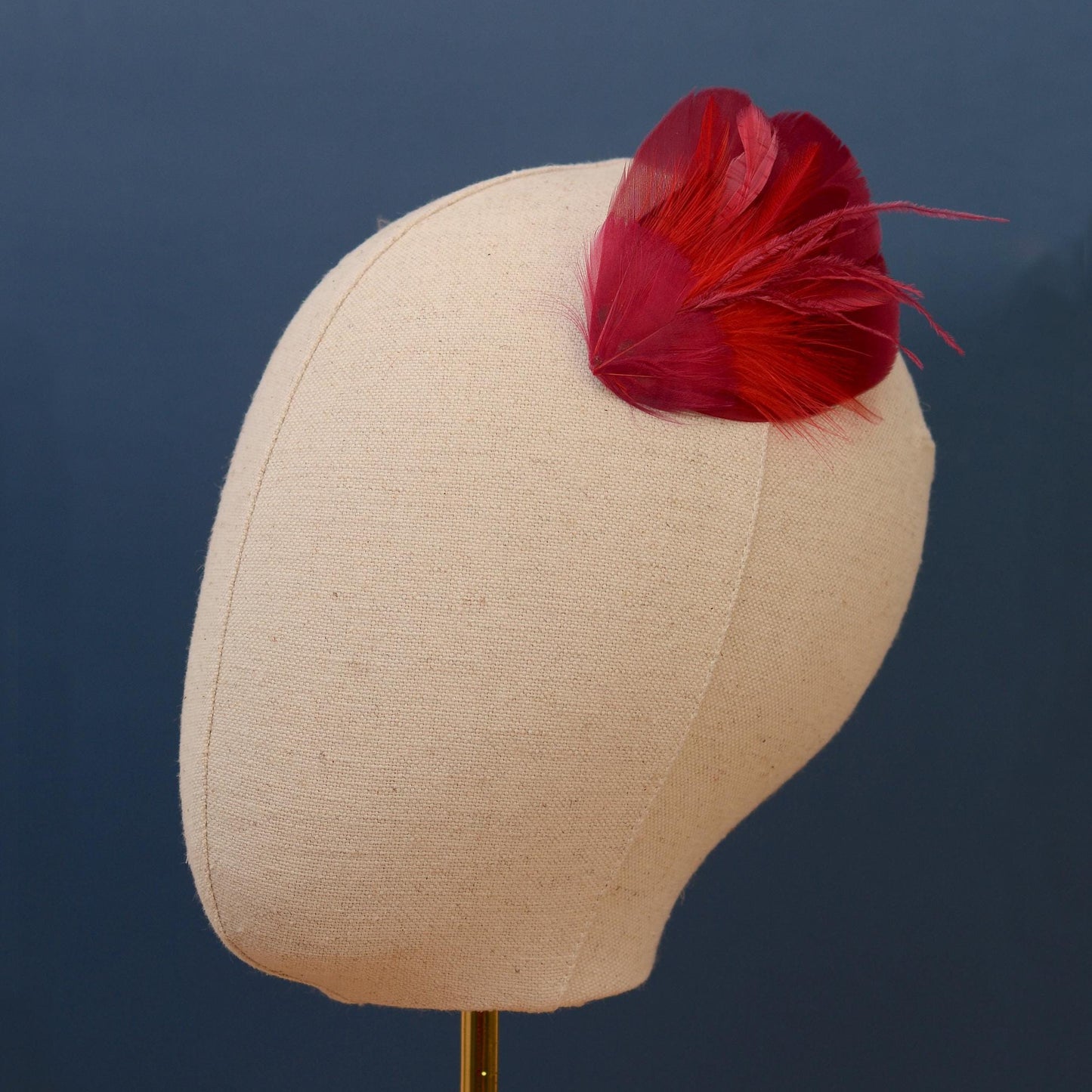 Ruby Red Feather Hair Clip Fascinator | Feather Headpiece | Bridesmaid Hair Clip | Wedding Fascinator