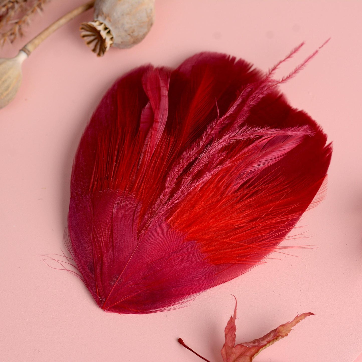 Ruby Red Feather Hair Clip Fascinator | Feather Headpiece | Bridesmaid Hair Clip | Wedding Fascinator