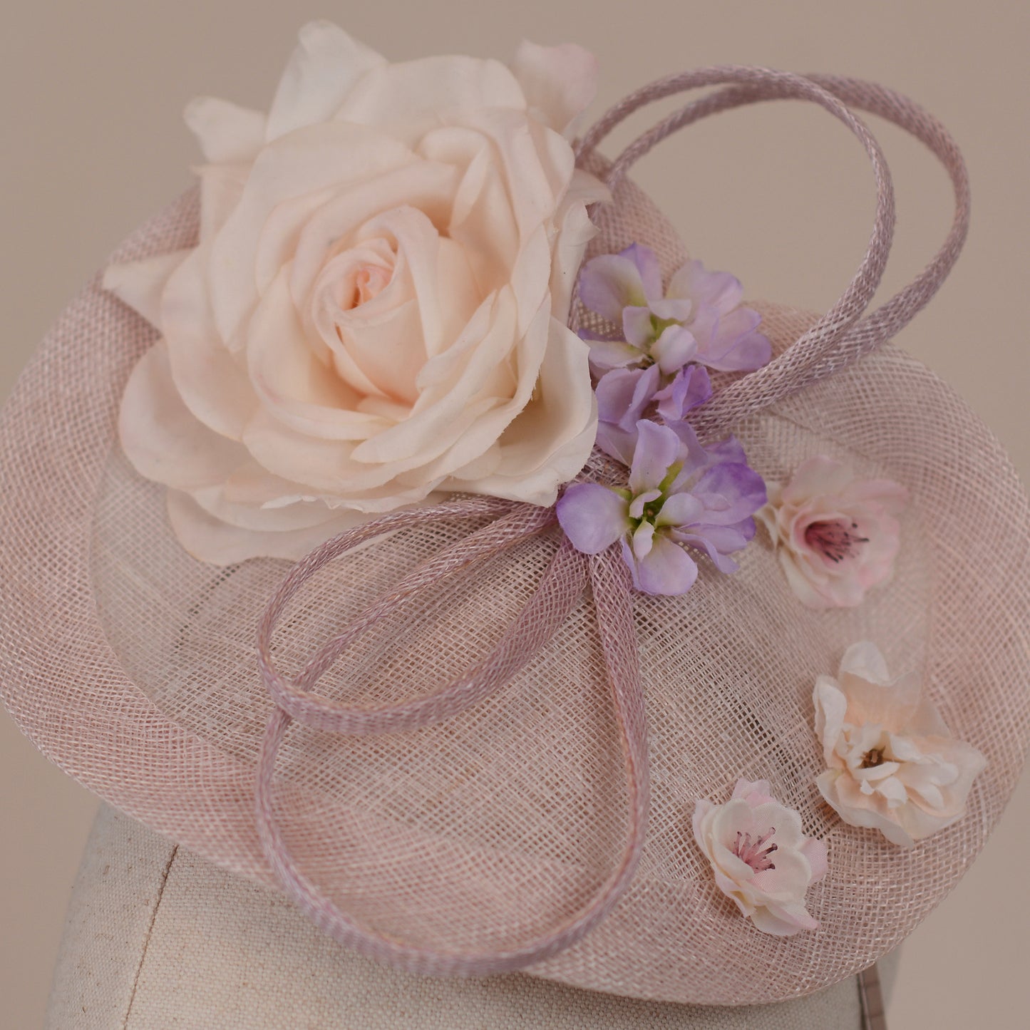 Floral Saucer Hatinator Pastel Blush Pink and Lilac