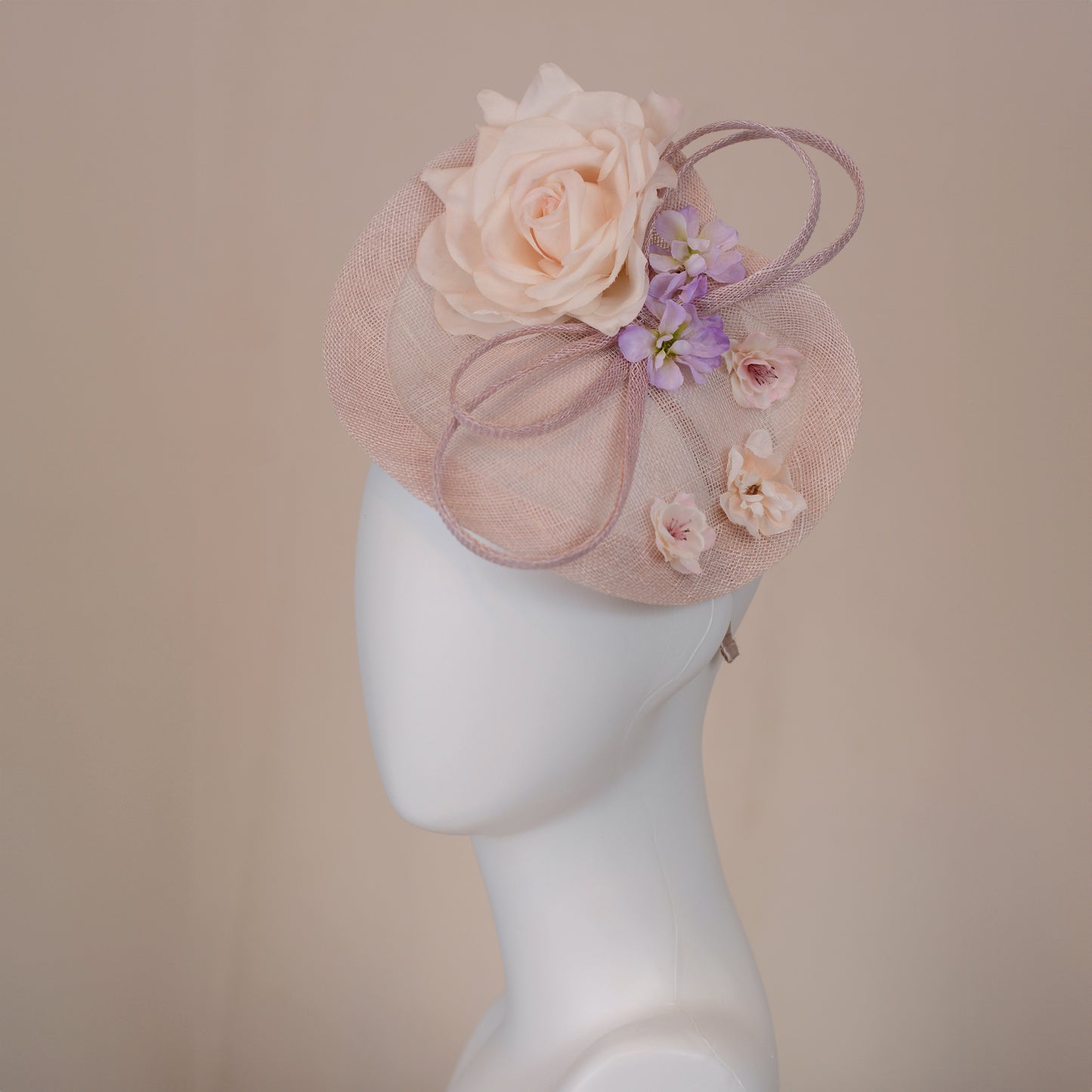 Floral Saucer Hatinator Pastel Blush Pink and Lilac