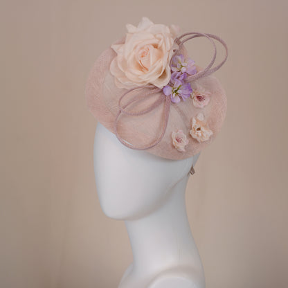 Floral Saucer Hatinator Pastel Blush Pink and Lilac