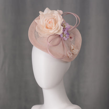 Floral Saucer Hatinator Pastel Blush Pink and Lilac