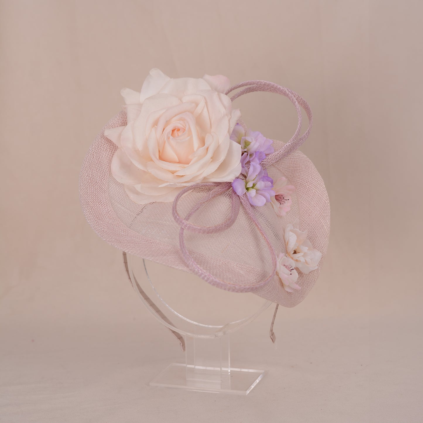 Floral Saucer Hatinator Pastel Blush Pink and Lilac