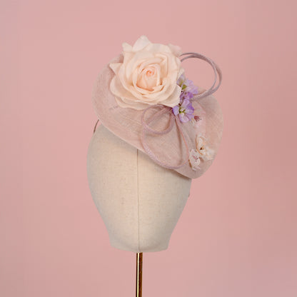 Floral Saucer Hatinator Pastel Blush Pink and Lilac