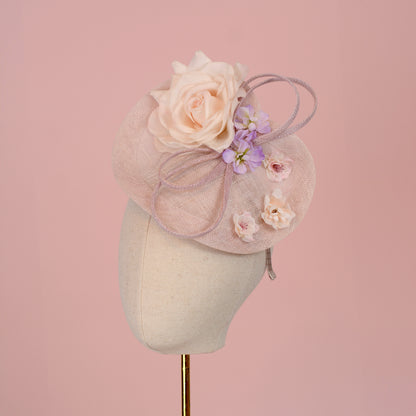 Floral Saucer Hatinator Pastel Blush Pink and Lilac