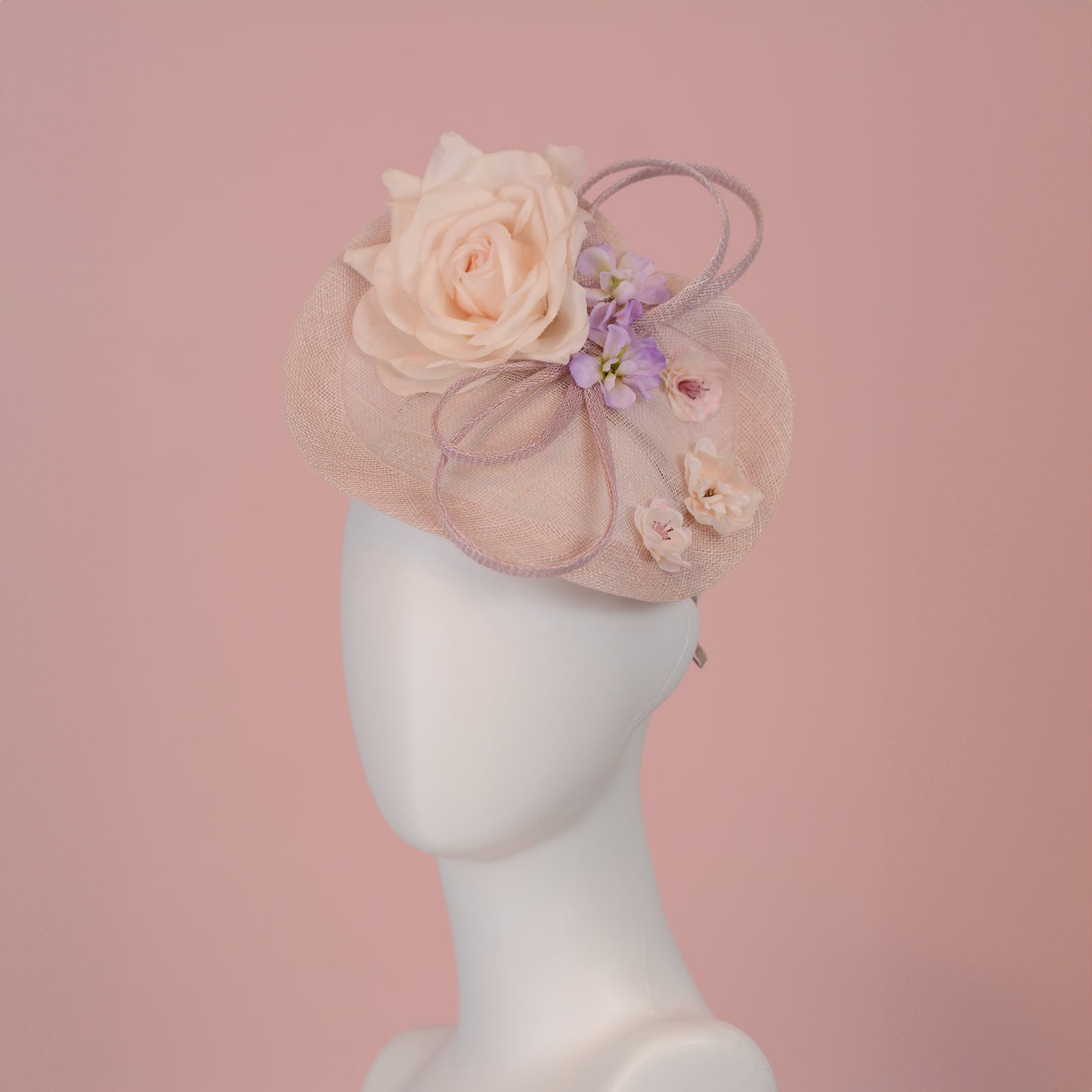 Floral Saucer Hatinator Pastel Blush Pink and Lilac