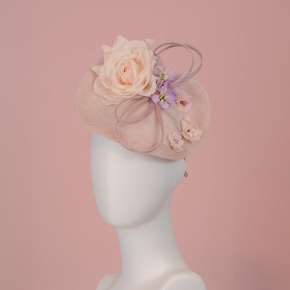 Floral Saucer Hatinator Pastel Blush Pink and Lilac