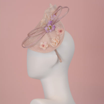 Floral Saucer Hatinator Pastel Blush Pink and Lilac