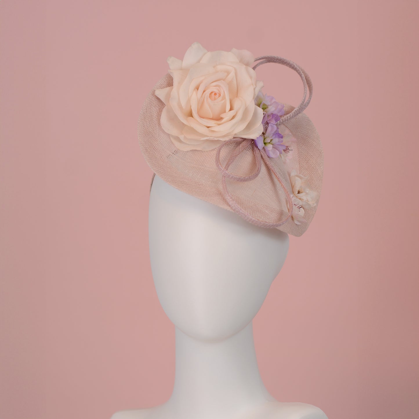 Floral Saucer Hatinator Pastel Blush Pink and Lilac