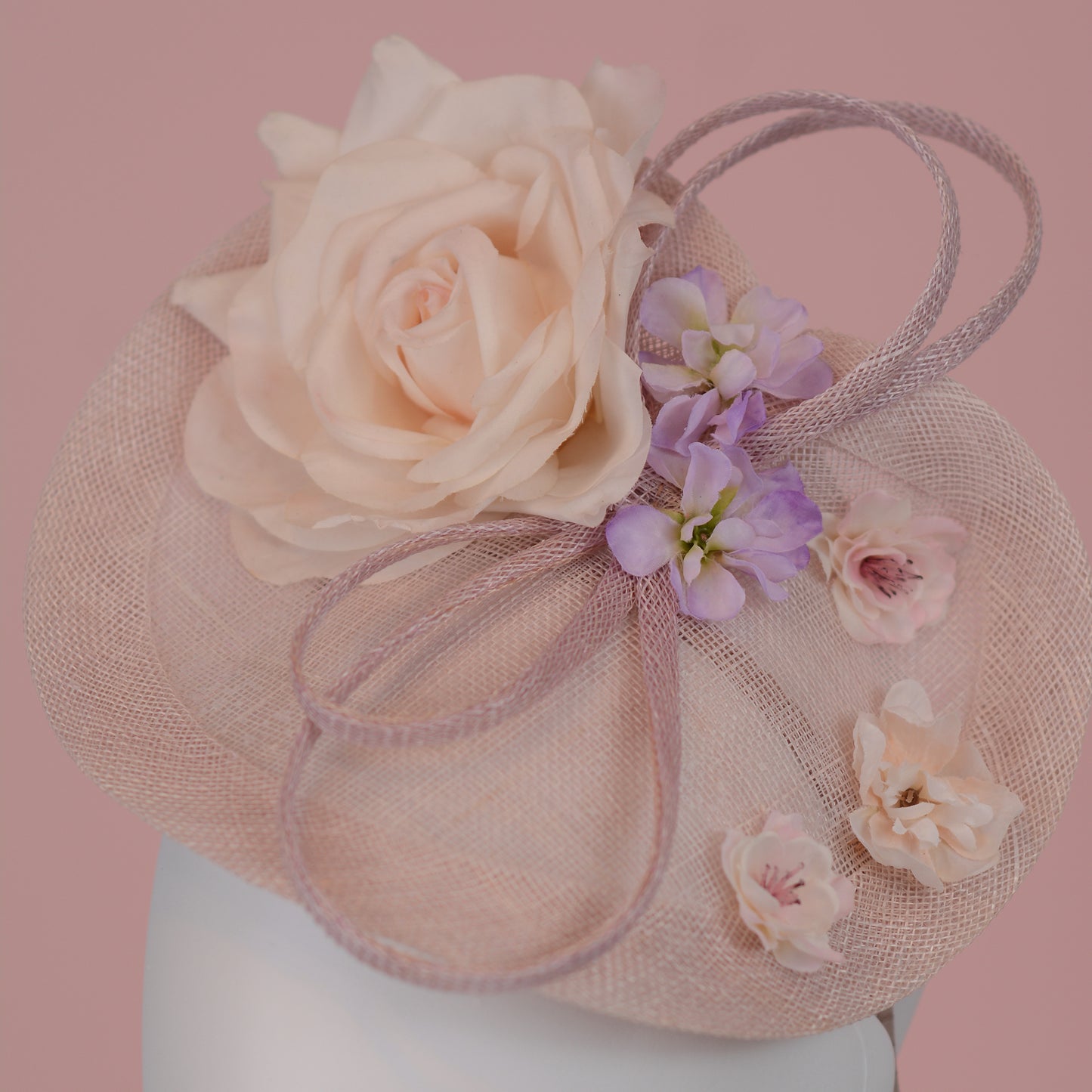 Floral Saucer Hatinator Pastel Blush Pink and Lilac