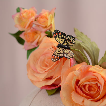 Sculptural Roses Headpiece in Pink and Orange