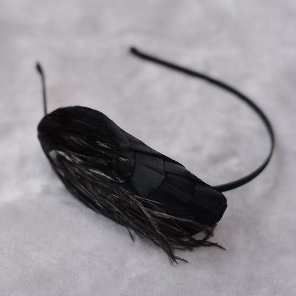 Side Perching Feather Fascinator Headband in Teal, Navy Blue, Plum, Red, Green or Black