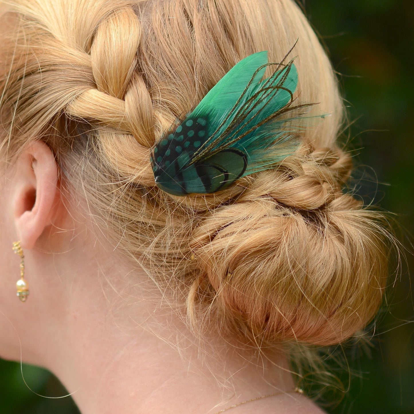 Small Green Feather Hair Clip | Pheasant Feather Hair Clip | Feather Fascinator | Bridal | Bridesmaid Hair Clip | Wedding Fascinator