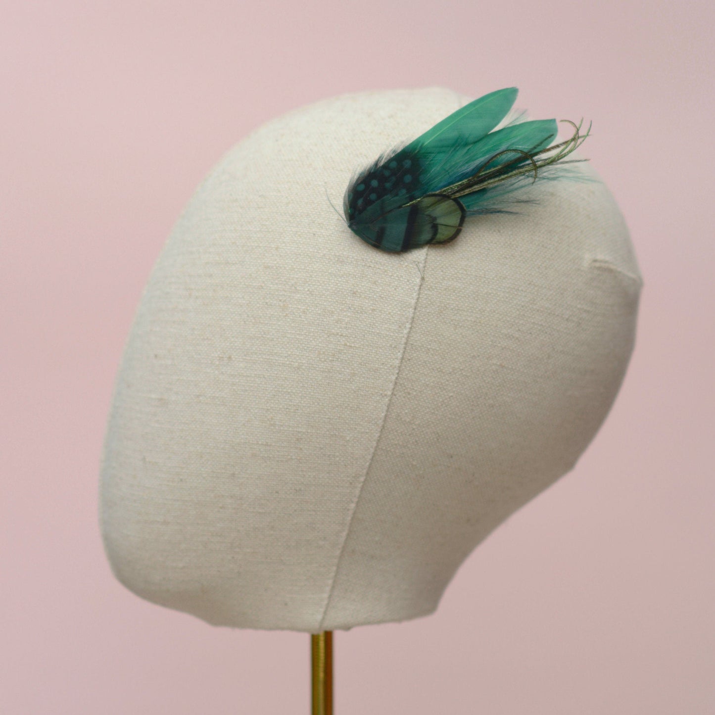 Small Green Feather Hair Clip | Pheasant Feather Hair Clip | Feather Fascinator | Bridal | Bridesmaid Hair Clip | Wedding Fascinator