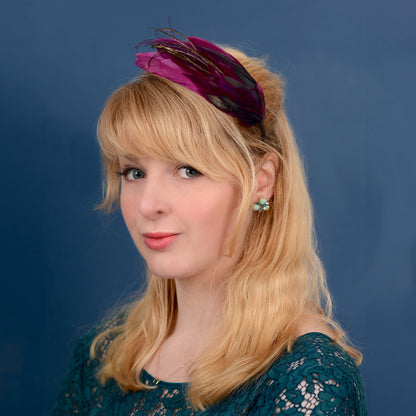 Ombre Purple Feather Headband No.001