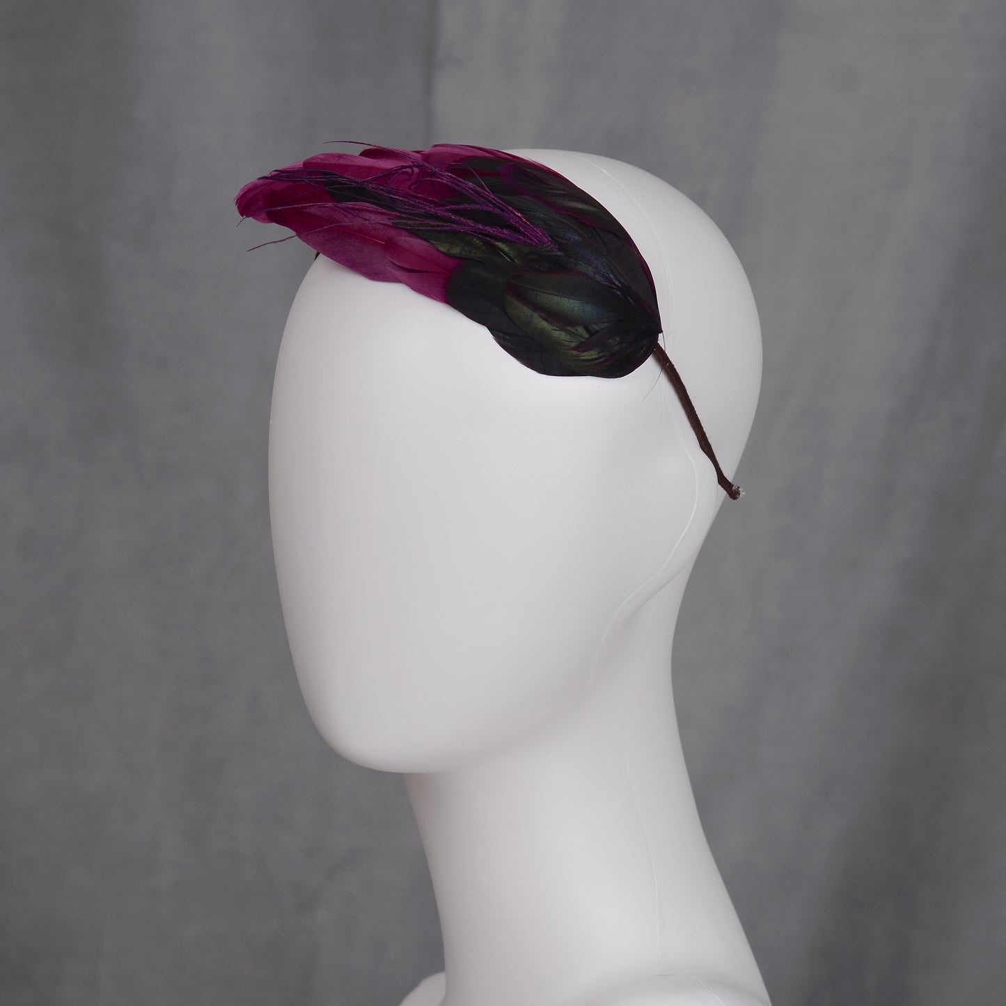 Plum Purple Feather Headband No.007