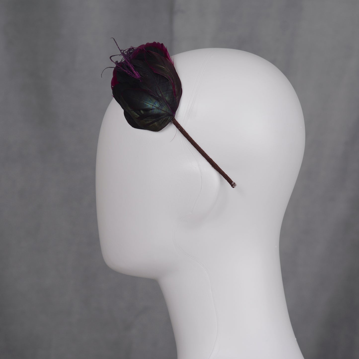 Plum Purple Feather Headband No.007