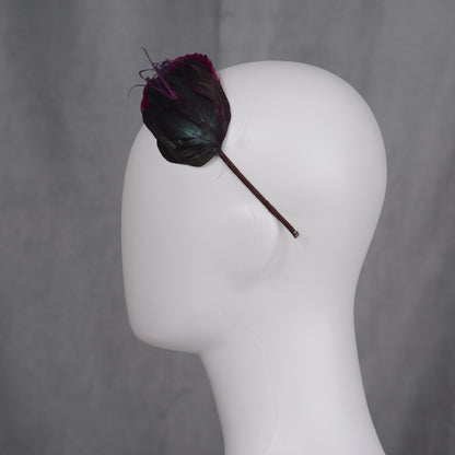 Plum Purple Feather Headband No.007