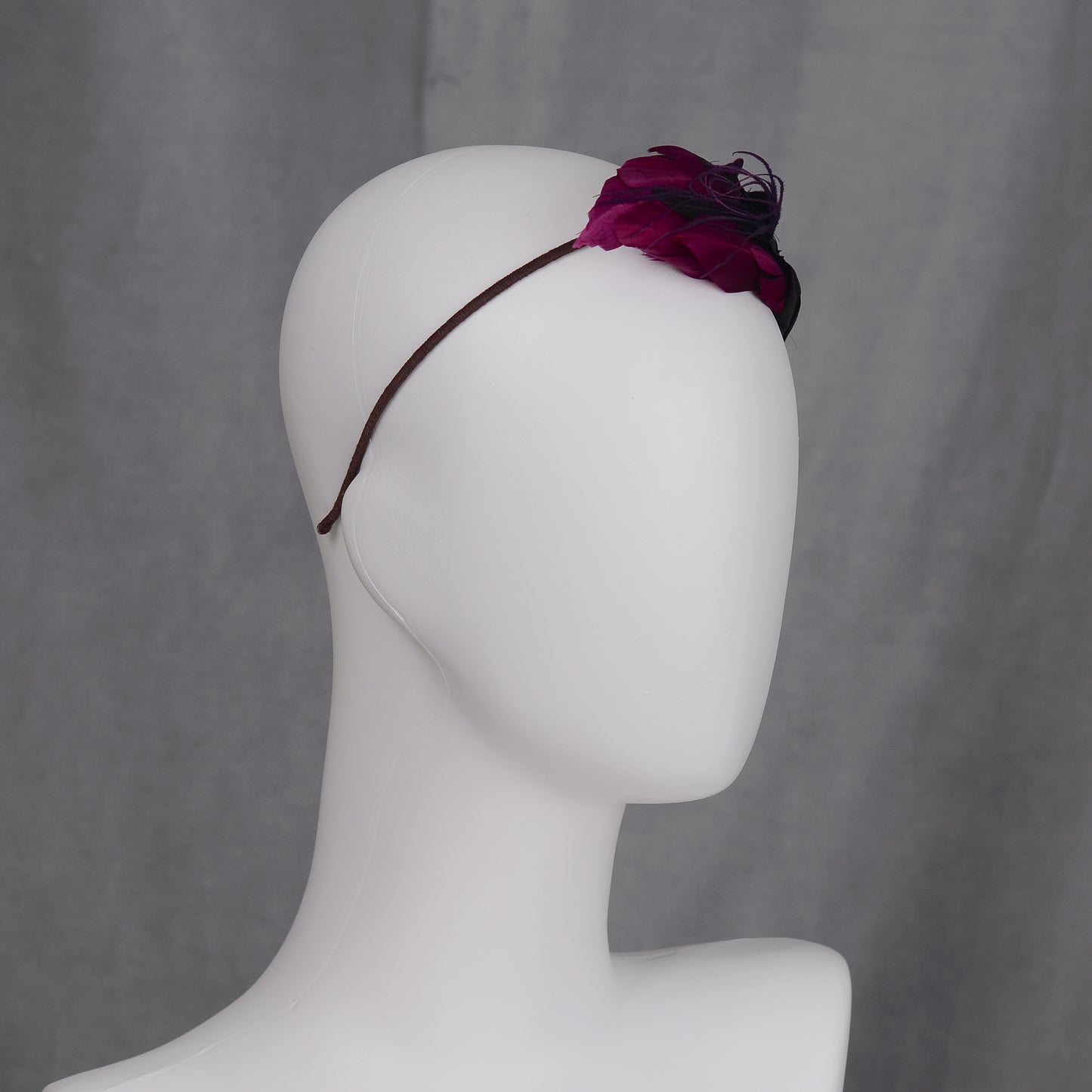 Plum Purple Feather Headband No.007
