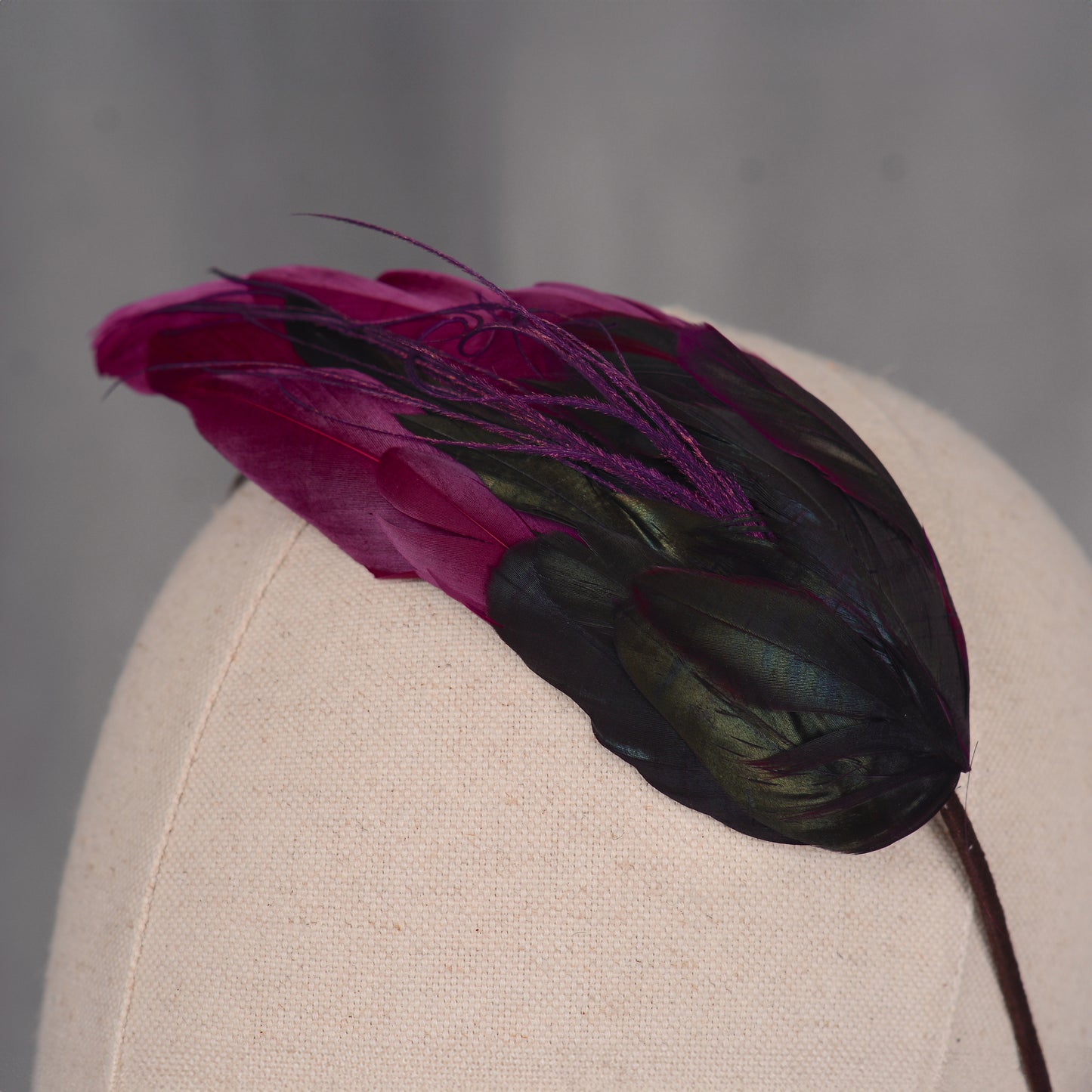 Plum Purple Feather Headband No.007