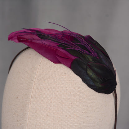 Plum Purple Feather Headband No.007