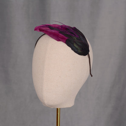 Plum Purple Feather Headband No.007