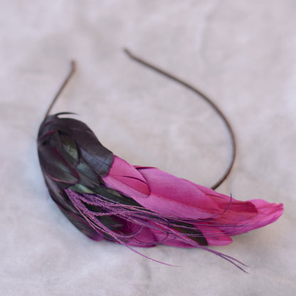Plum Purple Feather Headband No.007