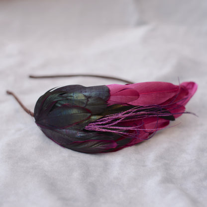 Plum Purple Feather Headband No.007