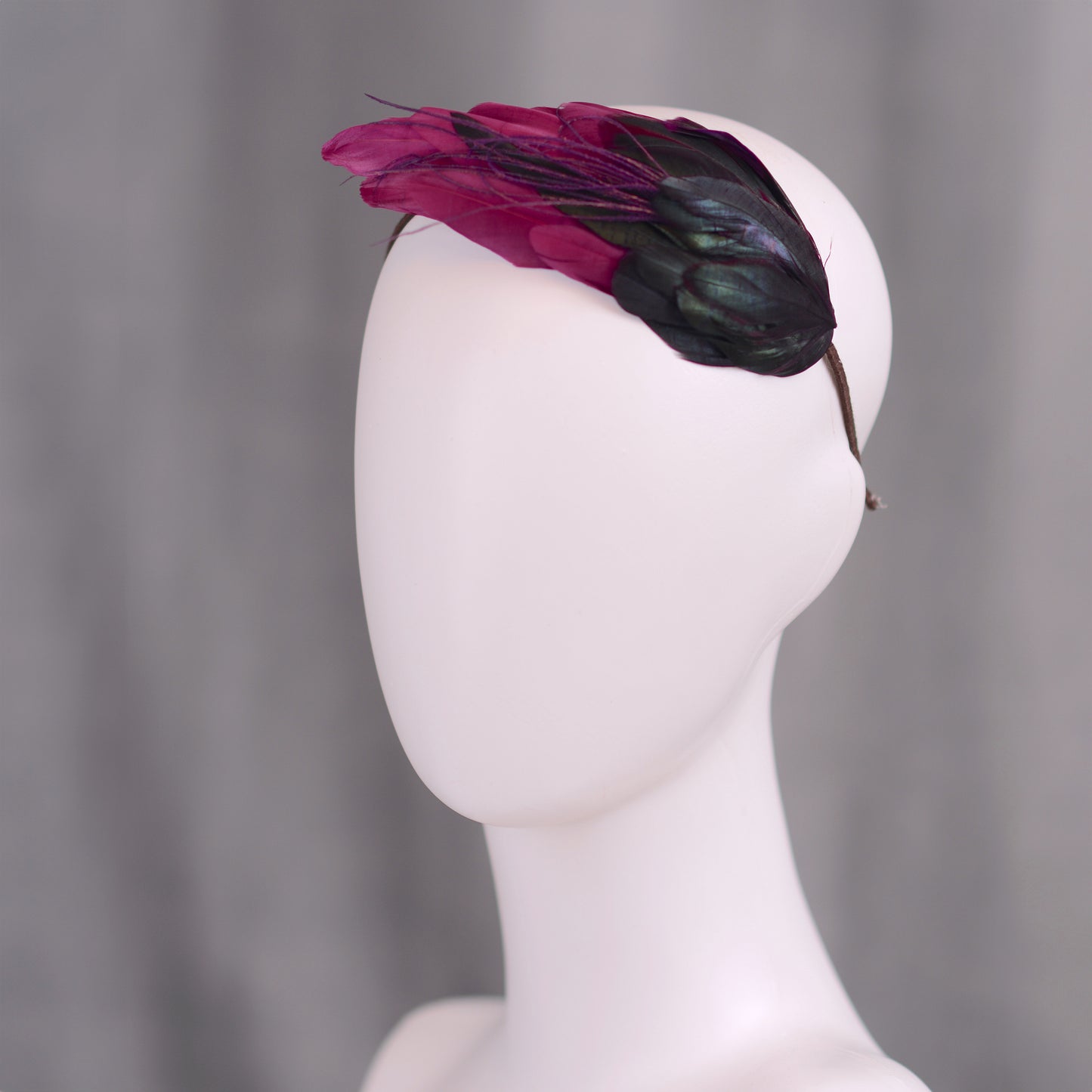 Plum Purple Feather Headband No.007