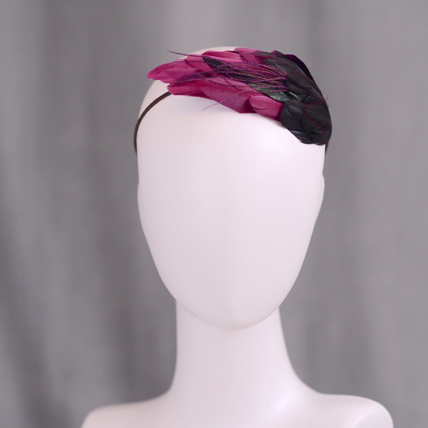 Plum Purple Feather Headband No.007