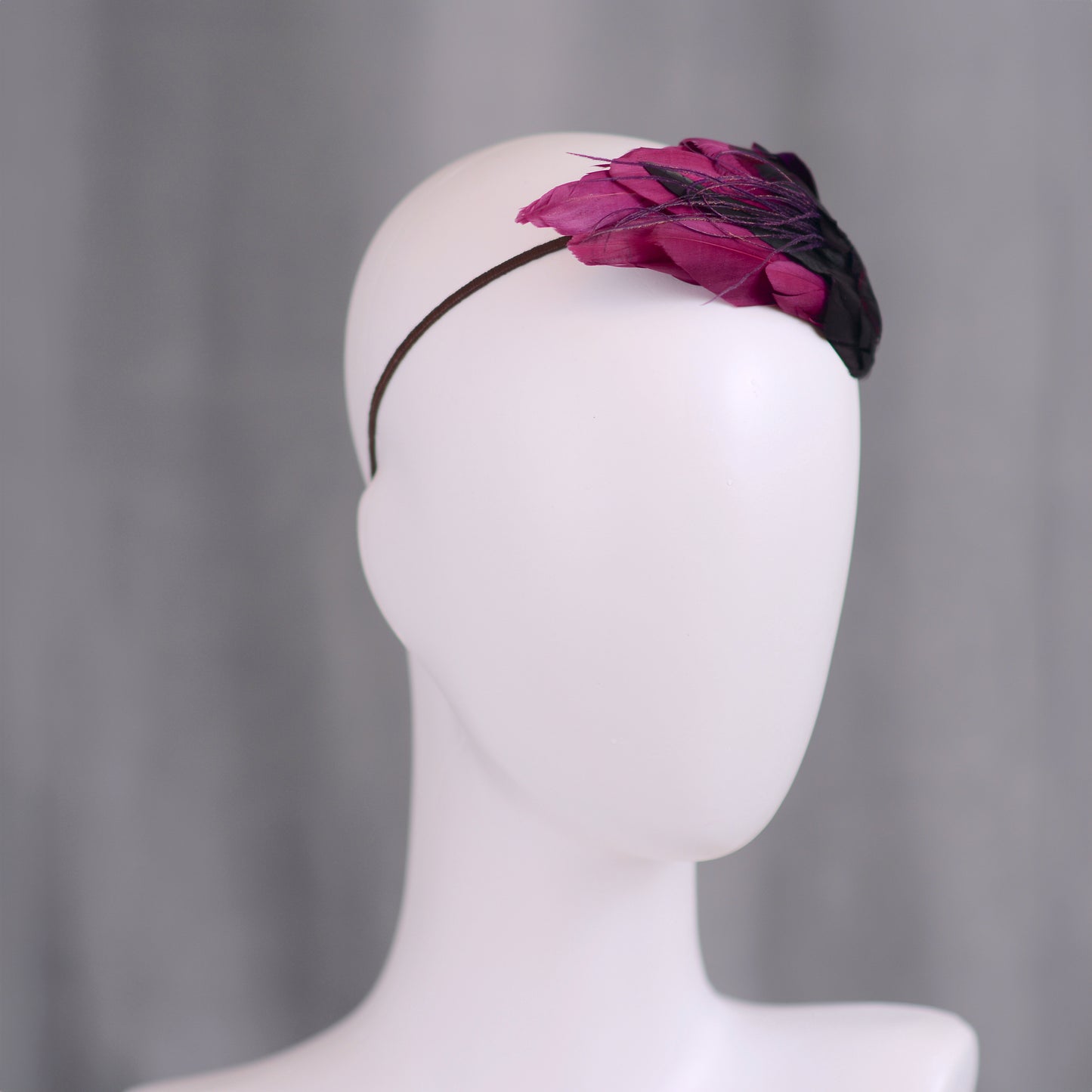 Plum Purple Feather Headband No.007
