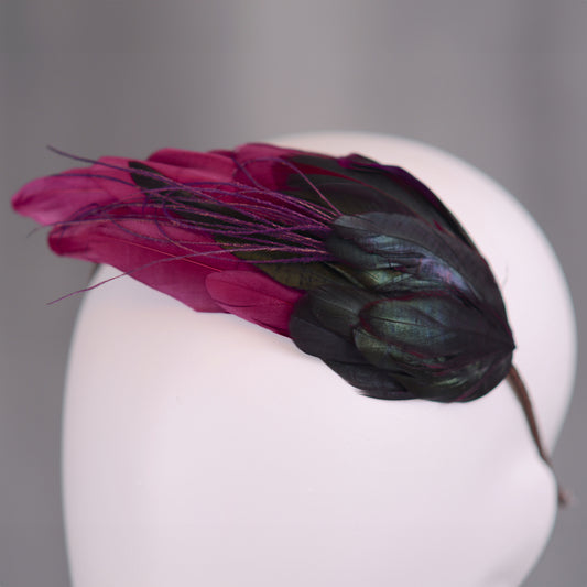 Plum Purple Feather Headband No.007