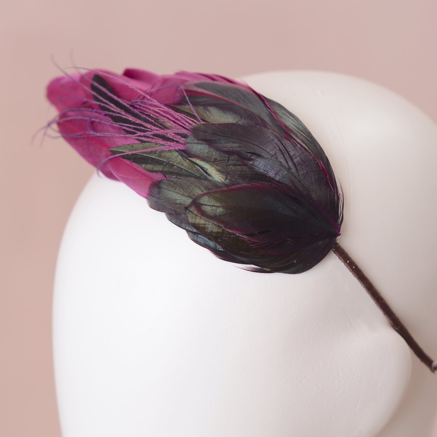 Plum Purple Feather Headband No.007