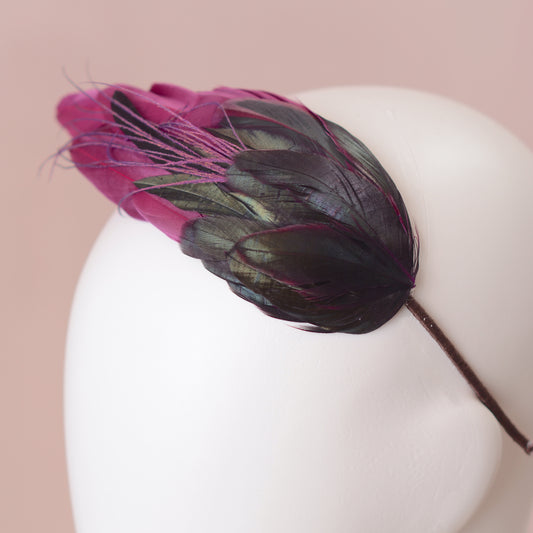 Plum Purple Feather Headband No.007