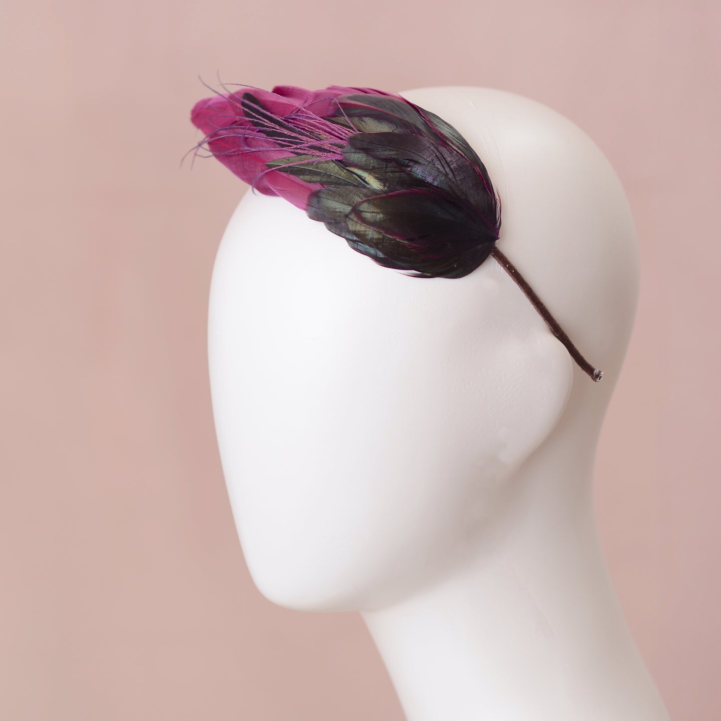 Plum Purple Feather Headband No.007