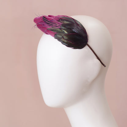 Plum Purple Feather Headband No.007