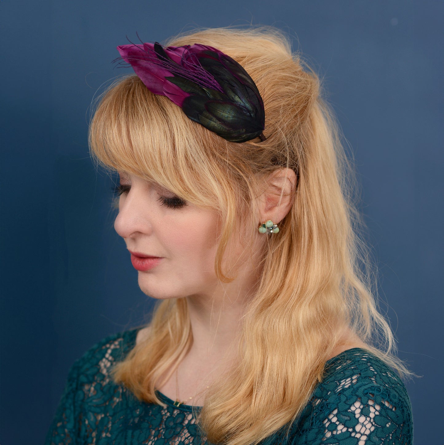 Plum Purple Feather Headband No.007