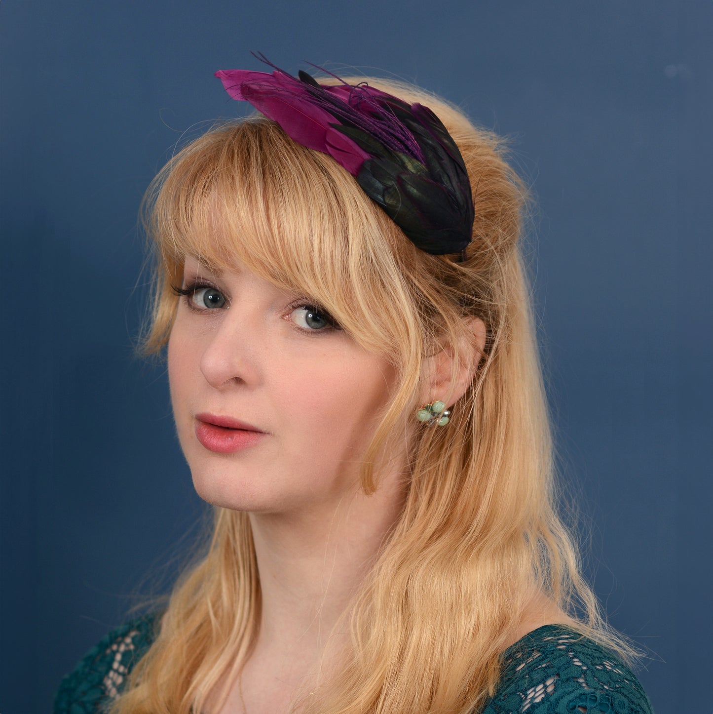 Plum Purple Feather Headband No.007