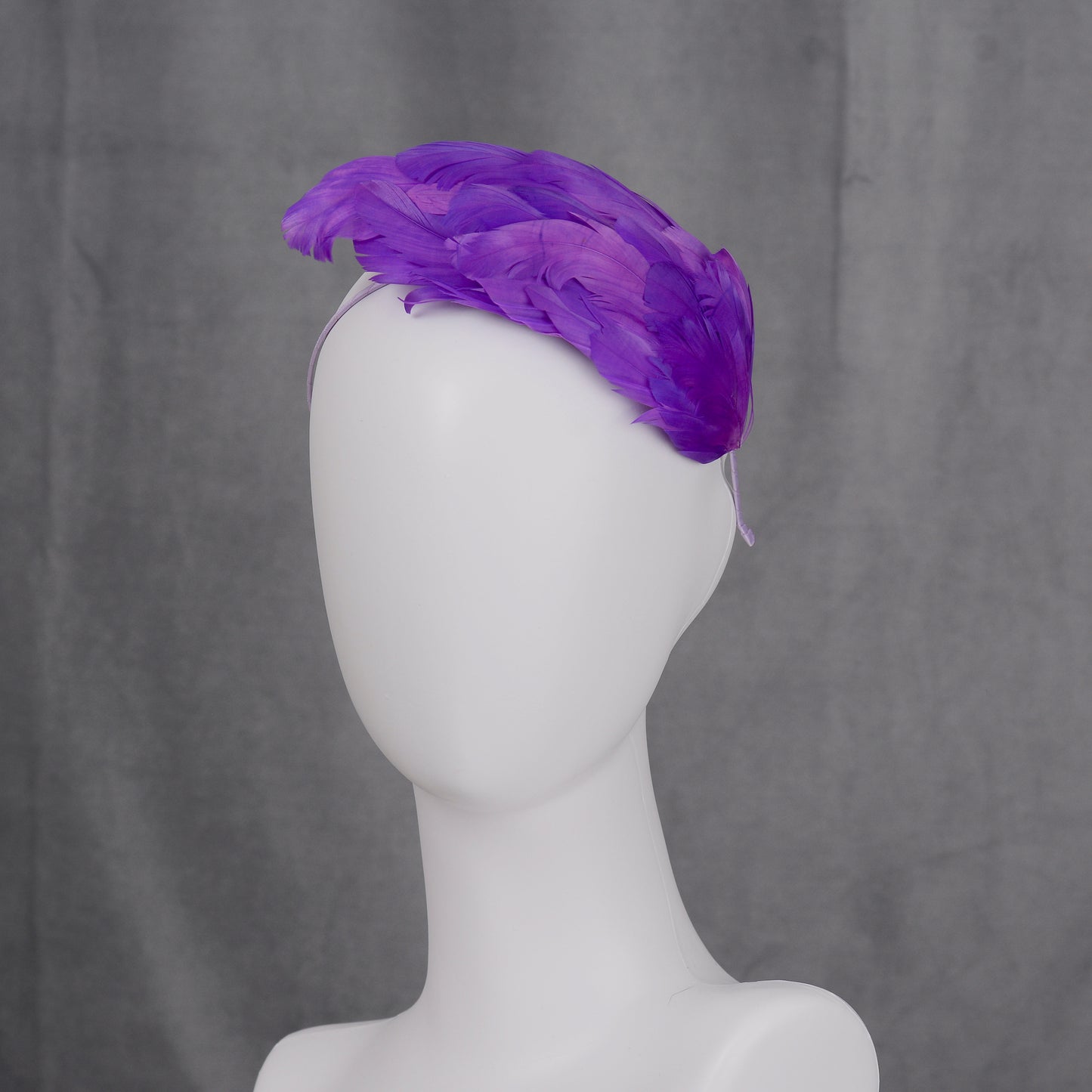 Cosmic Purple Feather Fascinator Headband No.014