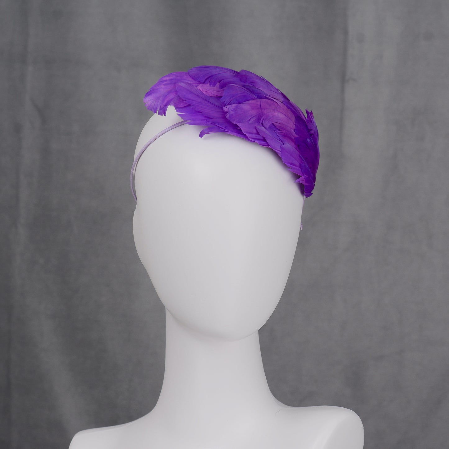 Cosmic Purple Feather Fascinator Headband No.014