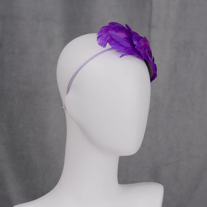 Cosmic Purple Feather Fascinator Headband No.014