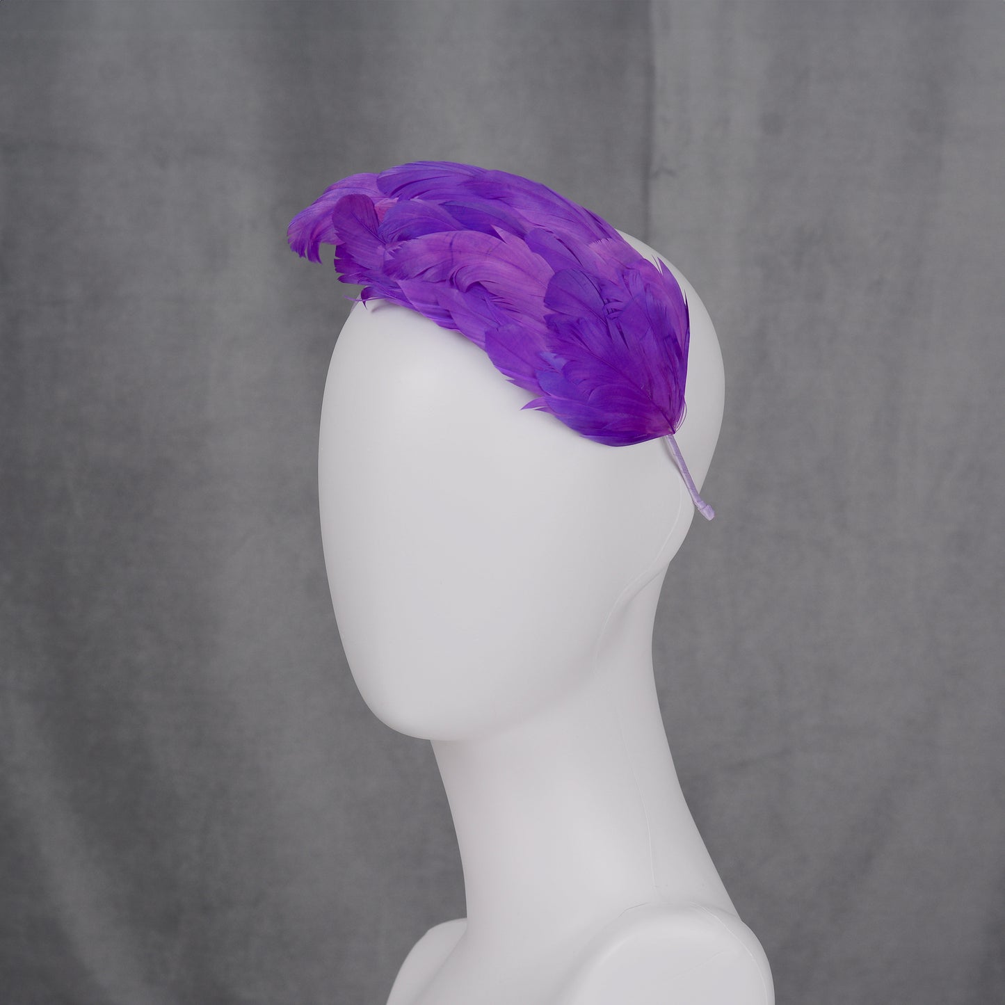 Cosmic Purple Feather Fascinator Headband No.014