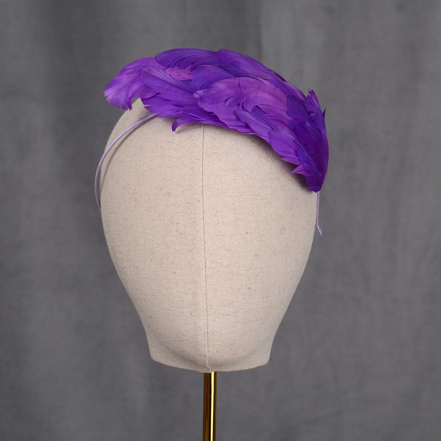 Cosmic Purple Feather Fascinator Headband No.014