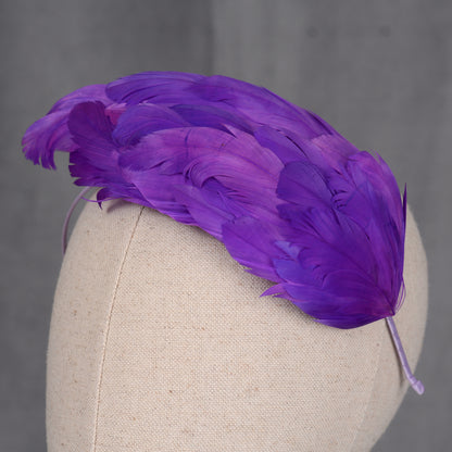 Cosmic Purple Feather Fascinator Headband No.014