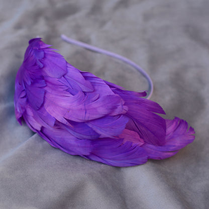 Cosmic Purple Feather Fascinator Headband No.014